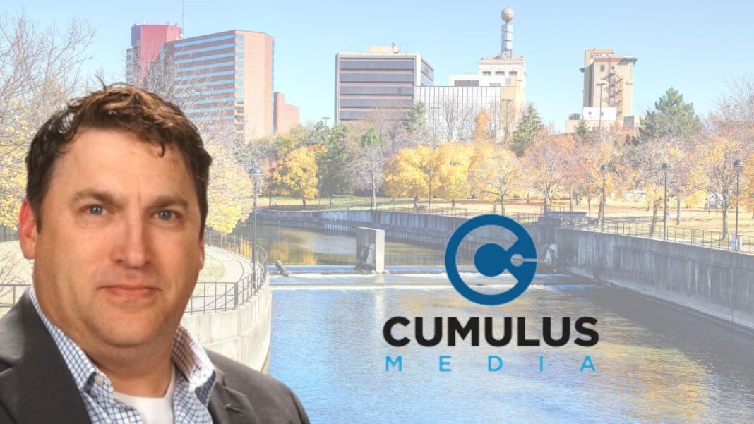 Photo of Cody Welling and a logo for Cumulus Media