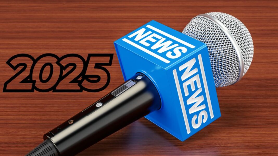 A photo of a news radio microphone