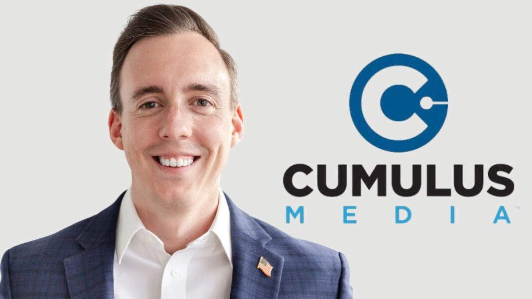 A photo of Pete Mundo and the Cumulus Media logo