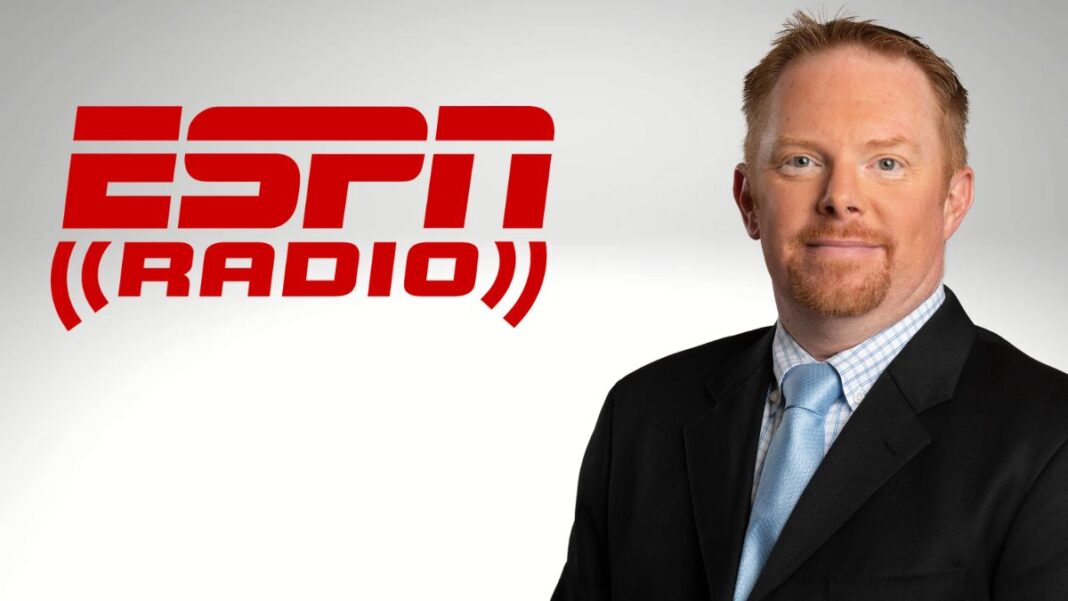 photo of kevin winter and an espn radio logo