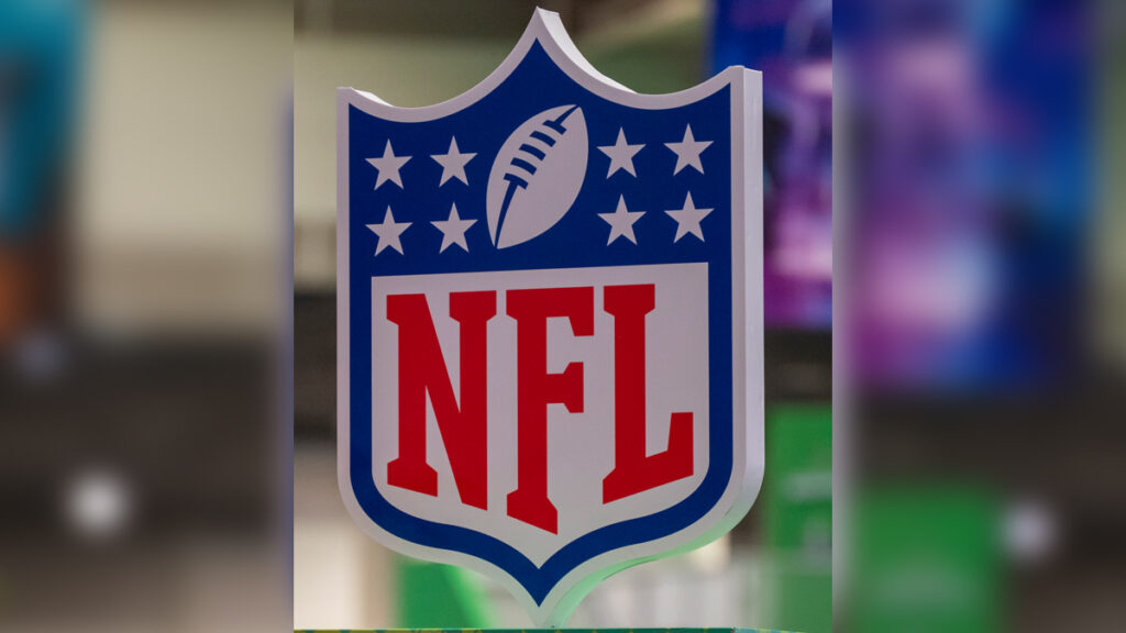 NFL Logo at Media Row | Barrett Media NFL Logo at Media Row
