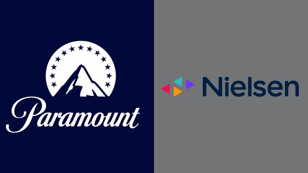 A photo of the Paramount and Nielsen logos