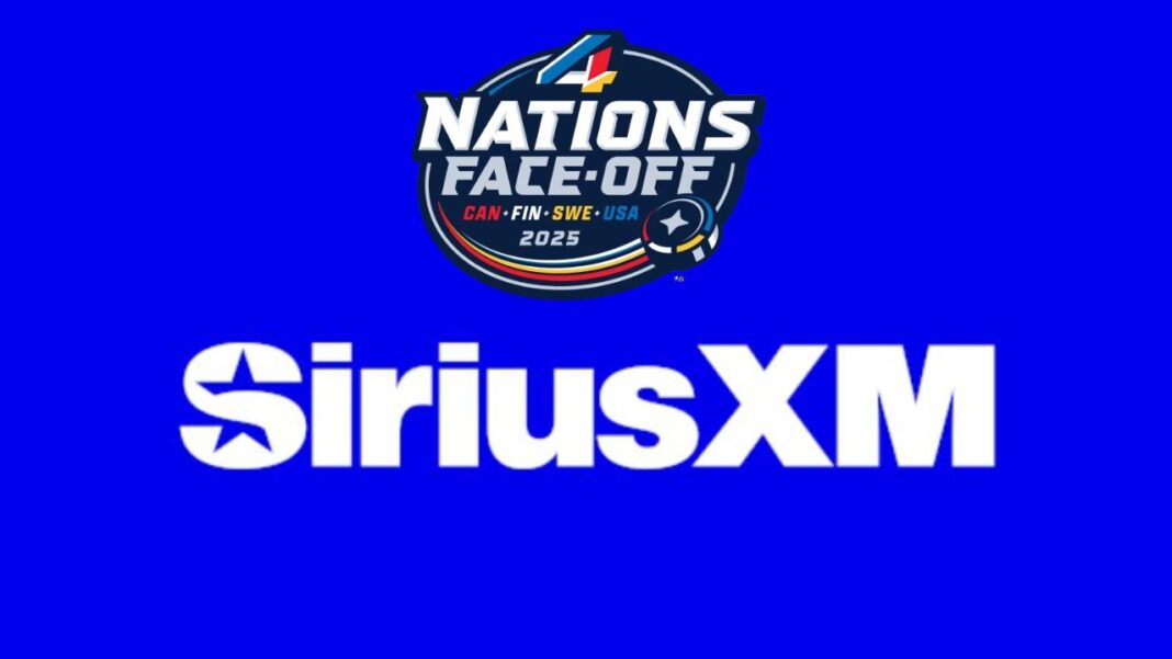 Logo for Sirius XM and the NHL 4 Nations tournament