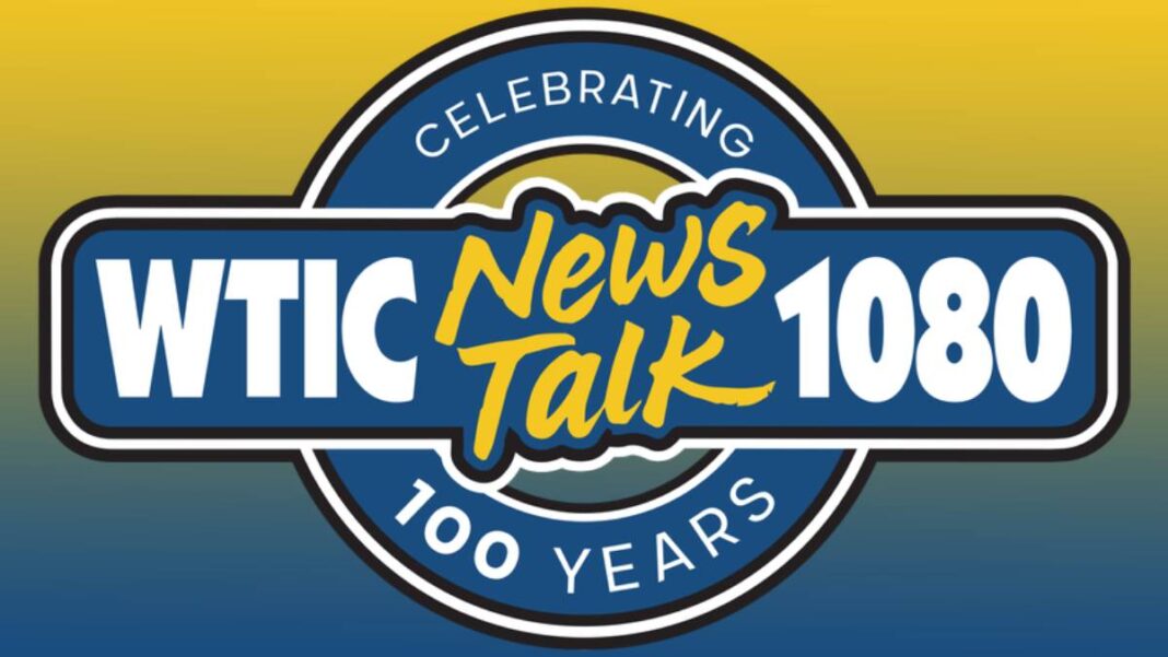 A photo of the WTIC 1080 logo